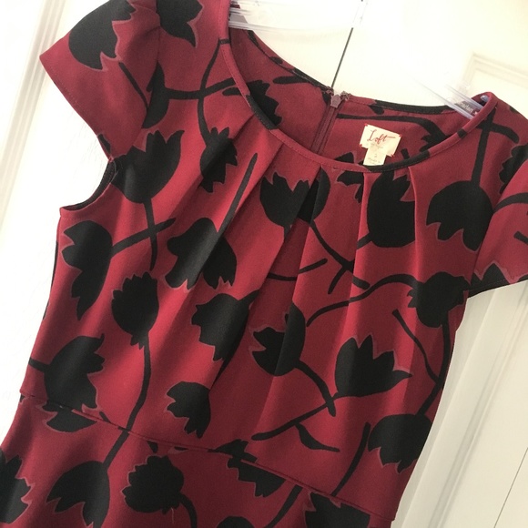 womens ann taylor loft maroon dress - Picture 3 of 6